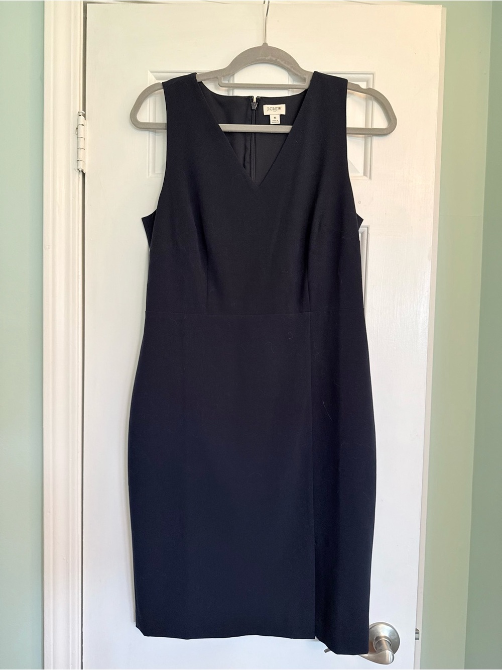 J.Crew Navy Blue V-Neck Sleeveless Knee-Length Sheath Dress - Size 6